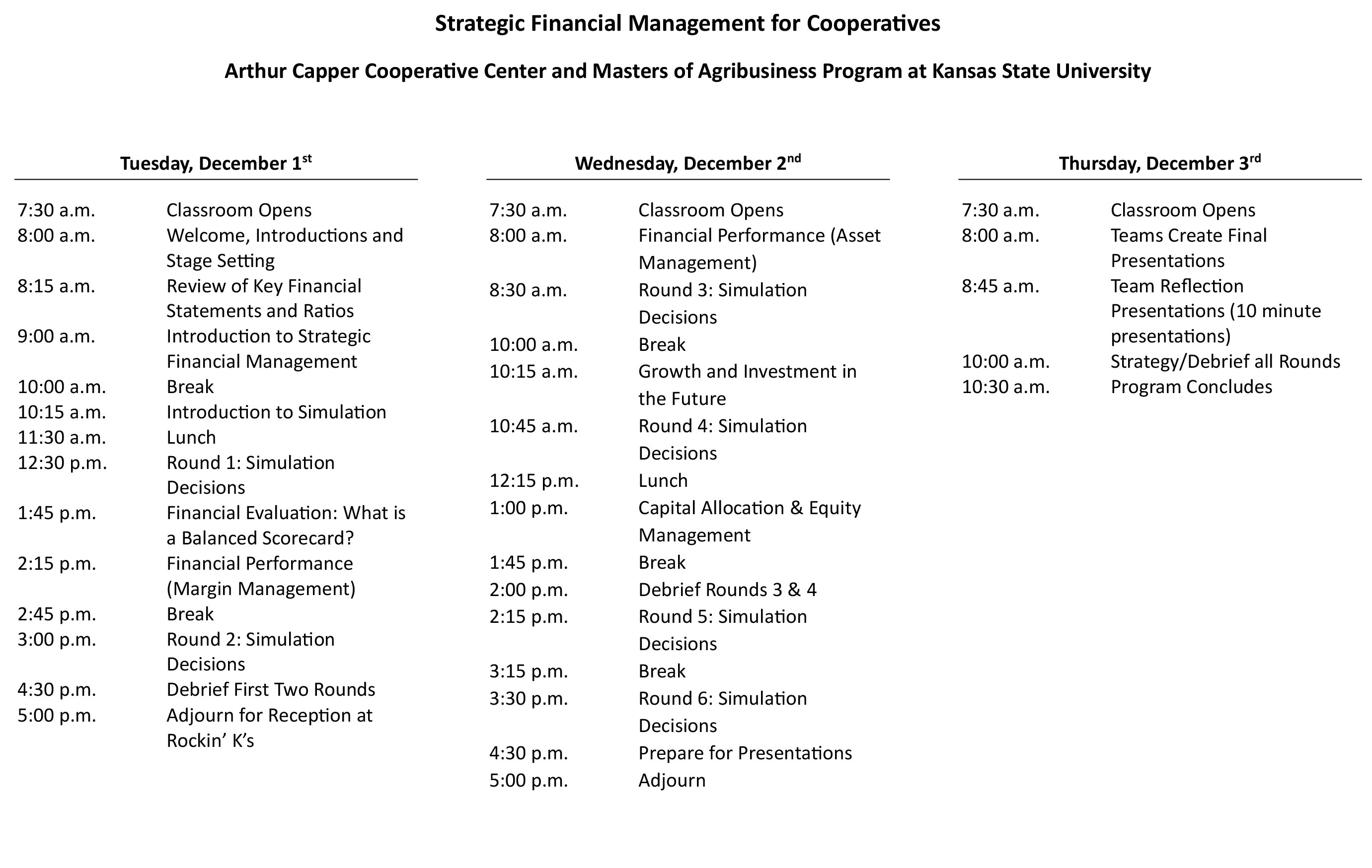Strategic Financial Management Agenda image