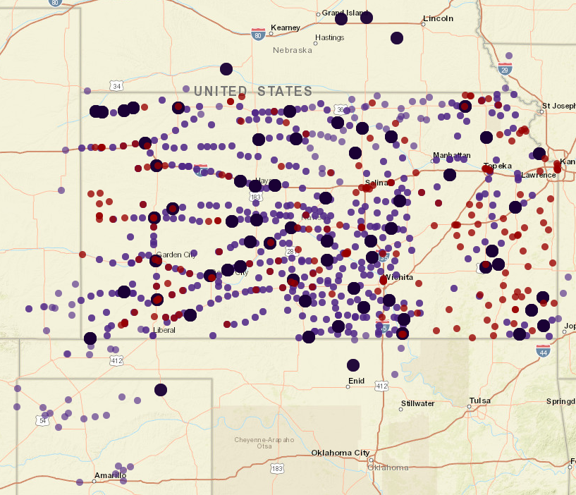 all KS co-op and non-co-op grain locations dots only