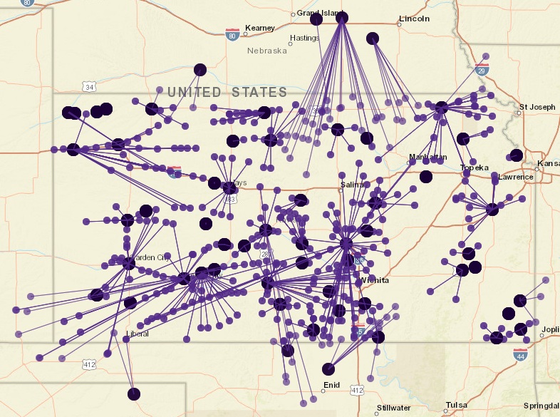 grain storage map Kansas