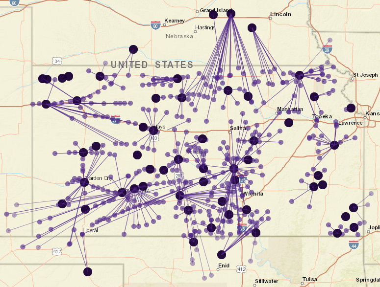 Kansas Grain Locations Map