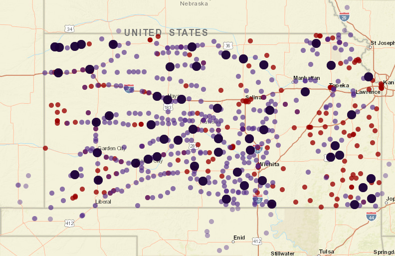 all KS co-op and non-co-op grain locations dots only