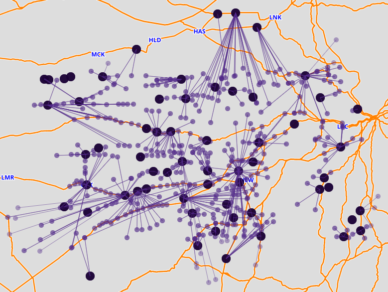 all co-op grain locations in KS railway map